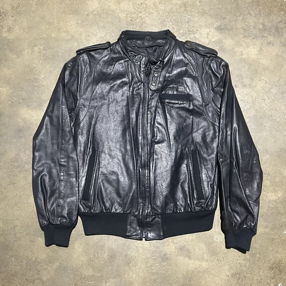 Vintage 80s Black Grunge Leather Jacket